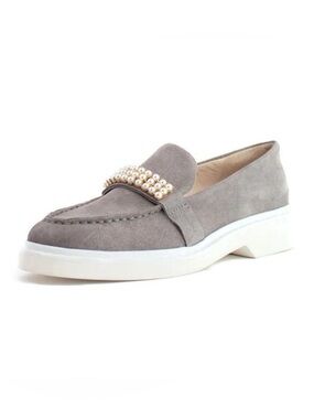 NIB Cecelia New York Rita Smooth Suede Loafer in Gray, Size 6.5